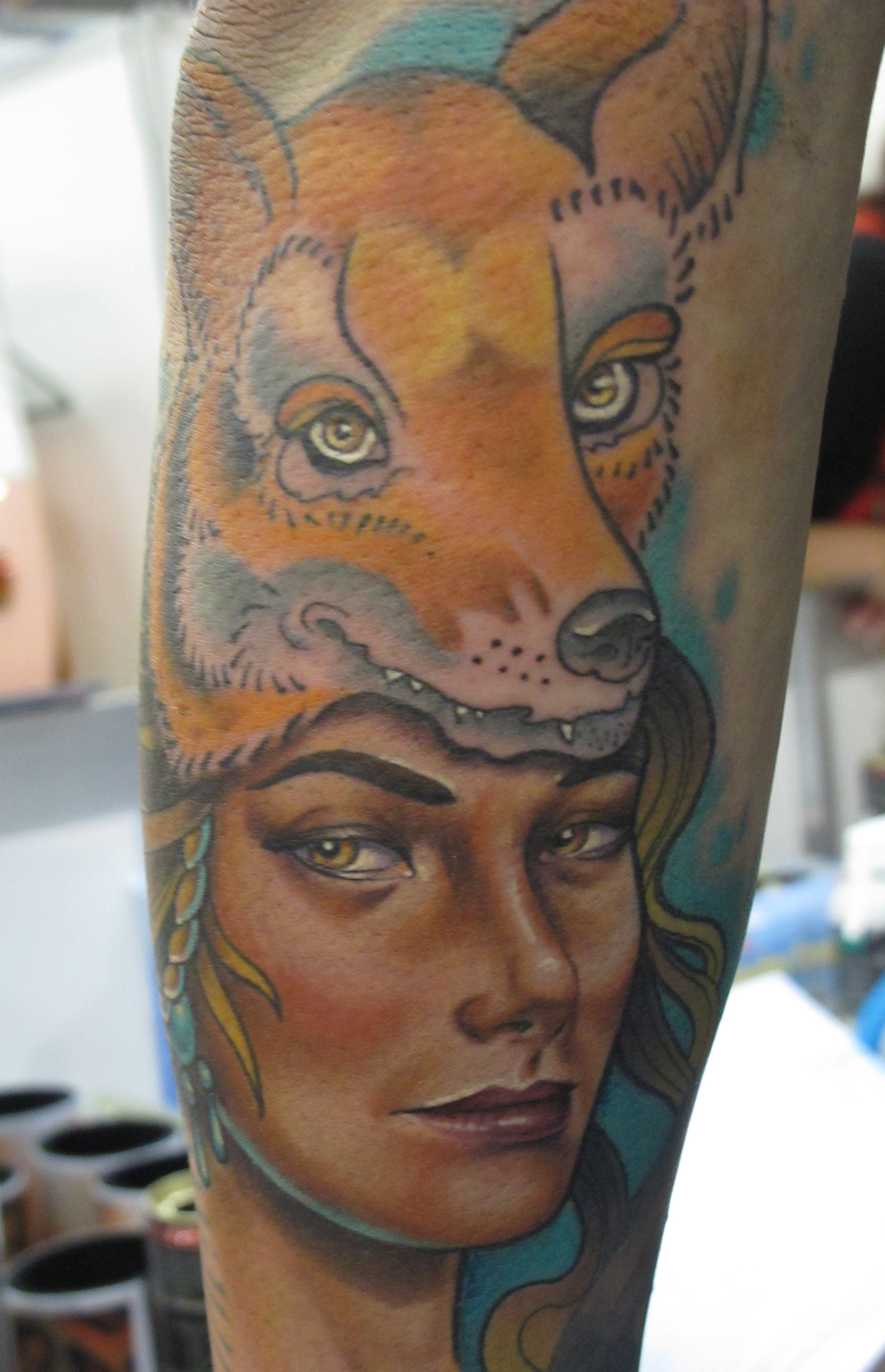 Tattoo Artist Tattoos Client